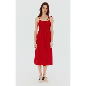 H&M Smock Strap Dress Red Size Small